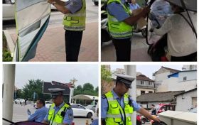 南鄭交警集中整治首日！現(xiàn)場拆除遮陽棚傘500余把！縮略圖